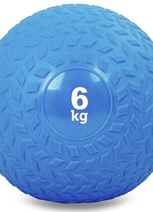 Набивний м'яч слембол для кроссфита рифлений record slam ball fi-5729-6 6кг (pvc, мінеральний наповнювач,