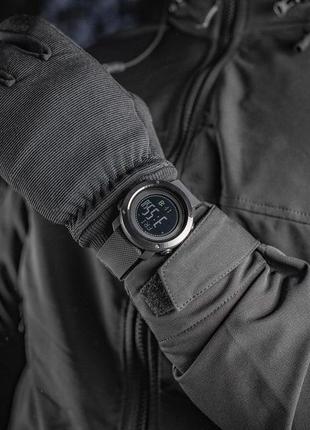 M-tac часы тактические мультифункциональные black, военные влагозащитные часы, мужские наручные часы черные7 фото