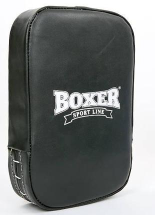 Маківара пряма шкіряна (1шт) boxer 1019-02 (підтримка для рук, р-р 45х30х10см, чорний)