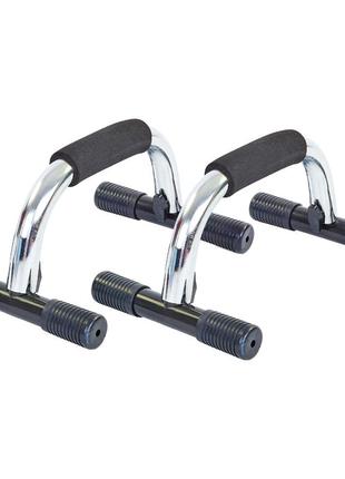 Упоры для отжиманий zelart fi-3972 push-up bar 15x25см металлик