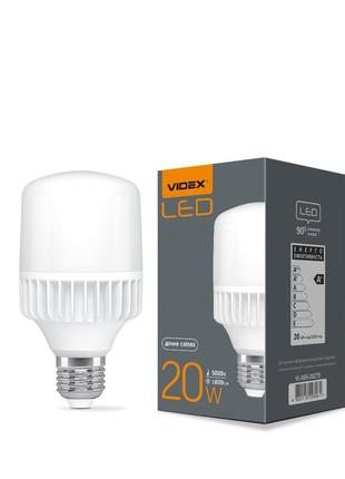 Світлодіодна високопотужна лампа 20w e27 5000k 220v videx a80(vl-a65-20275)