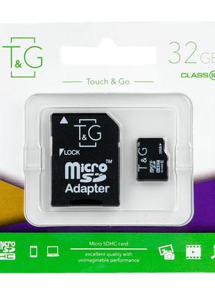 Картка пам'яті t&g micro sdhc 32 gb class 10 +адаптер