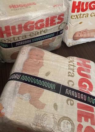 Підгузки  huggies extra care 2 (3-6 кг) {164 шт} і подарунок (хагіс)