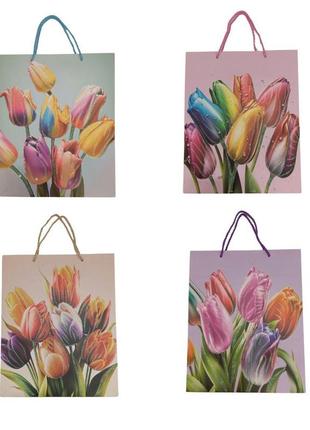 844 пакет подарочный 26*32*12 см, 4 цвета