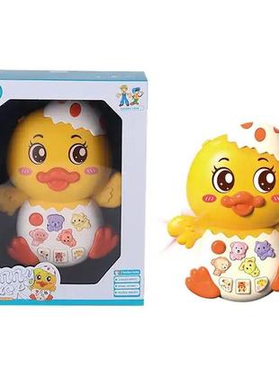 855-124 а утенок музыкальный, свет, на батарейках, в коробке