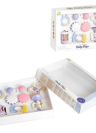 84817 sl набор погремушек два прорезывателя, два свистка, погремушки с наполнителем, в коробке