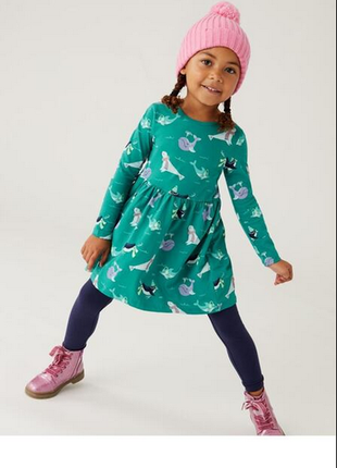 Яркое, хлопковое платье marks & spencer на 4-5 лет