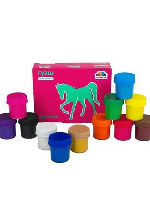 200204 краски гуашь 12 цветов, 240 мл