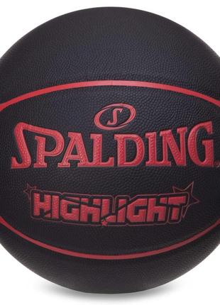 М'яч баскетбольний spalding 76868y highlight no7 чорний