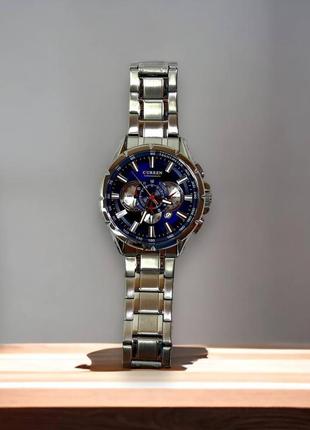 Годинник чоловічий наручний кварцовий curren водонепроникний із хронографом сталь кольору сріблястий7 фото