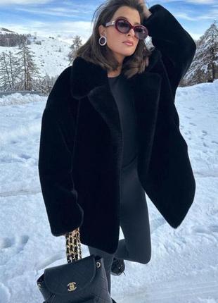 Шуба зі штучного хутра zw collection zara