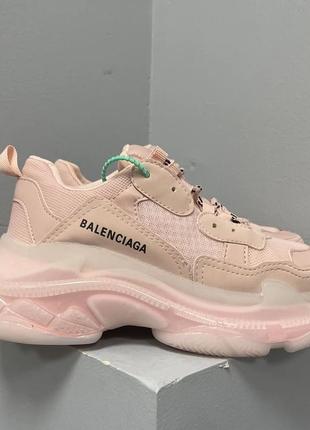 Balenciaga triple s ‘pink’ з лого на підошві