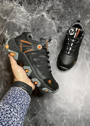 Зимние мужские ботинки merrell black orange(термо) 40