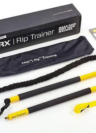 Палиця-тренажер trx rip trainer fi-3728-07 (з амортизатором і дверним креплениелением, dvd, сумка)