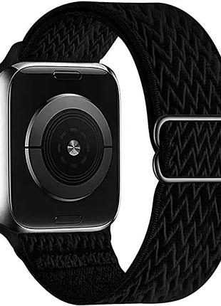 Тканинний еластичний ремінець str buckle solo loop for apple watch 42/44/45/49 mm — black