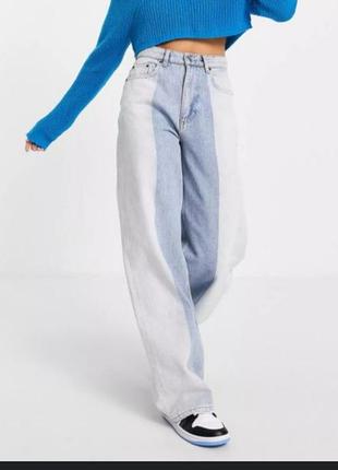 Джинсы широкие высокая талия asos