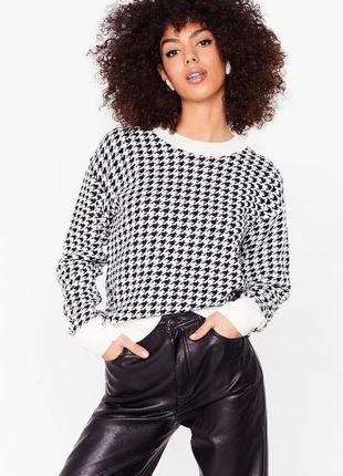 Женский свечер с принтом гусиной лапки nasty gal