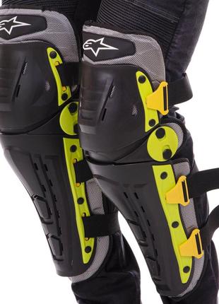 Защита колена и голени alpinestars ms-4821 2шт черный-салатовый