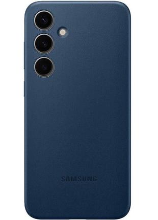 Шкіряний чохол leather case (aaa) для samsung galaxy s24 штучна шкіра, navy blue