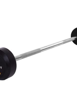 Штанги фіксована пряма обрізана zelart rubbber coated barbell ta-2685-20 довжина-95cм 20кг