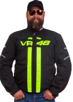 Мотокуртка с защитой dainese vr-46 m-l черный-салатовый