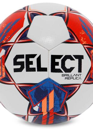 М'яч футбольний select brillant v23 no5 білий-червоний