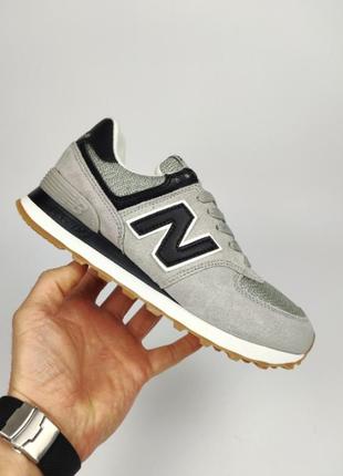 Кроссовки new balance 574 l.gray black gum