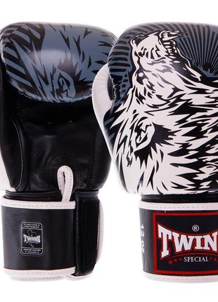 Рукавиці боксерські шкіряні twins fbgvl3-50 wolf 10-14oz кольору в асортименті