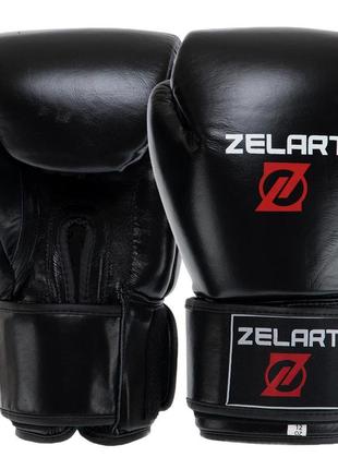 Перчатки боксерские кожаные zelart vl-8477 10-14 унций цвета в ассортименте