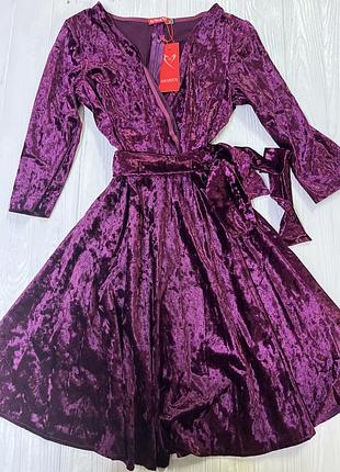 Жіноча велюровая сукня с-м