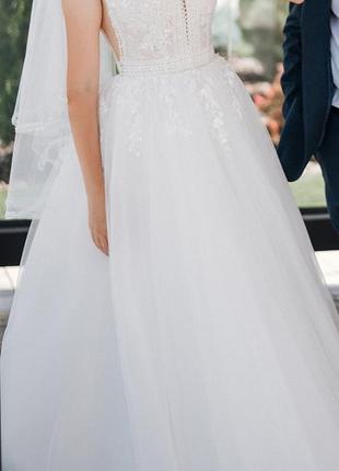 Весельное платье,нареченное, белое платье, свадебное платье, невесое3 фото