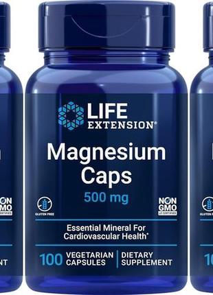 Life extension капсули з магнієм 500 мг 100 вегетаріанських капсул комплекс магній оксид lex-14591