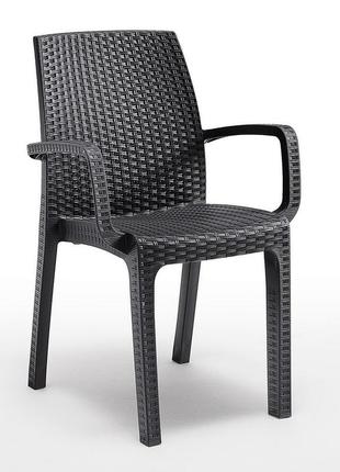 Стілець садовий пластиковий bica verona armchair, графіт