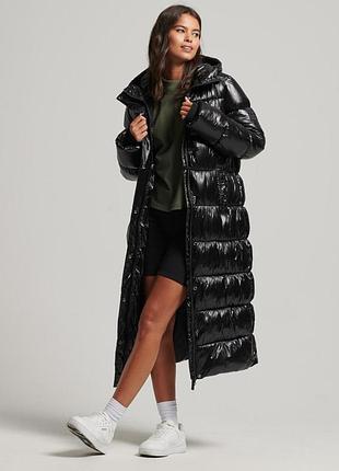 Длинный стеганый пуховик премиум xpd s superdry