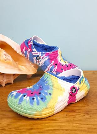 crocs j5 classic lined tie dye crocs 1215 176975306