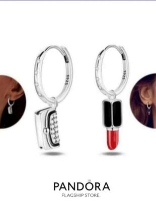 Серьги серебро очень оригинальные асимметрия silver_pandora застежка кольцо