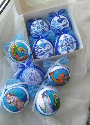 Вишиті новорічні іграшки, декор, подарунки