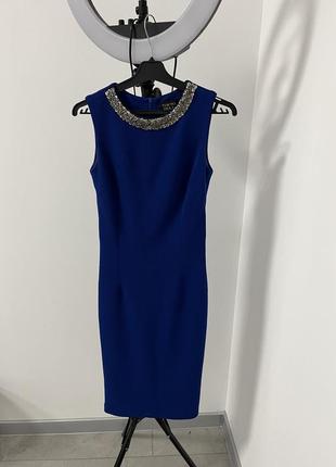 Сукня вечірня міді електрик 2