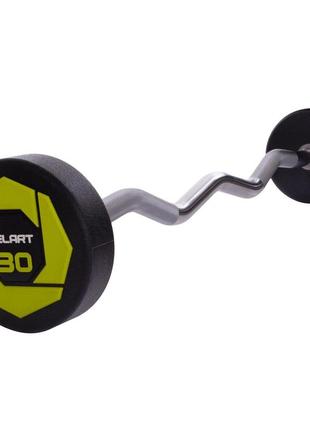 Штанги фіксована зігнута поліуретанова zelart urethane barbell ta-2690-30 довжина-107cм 30кг