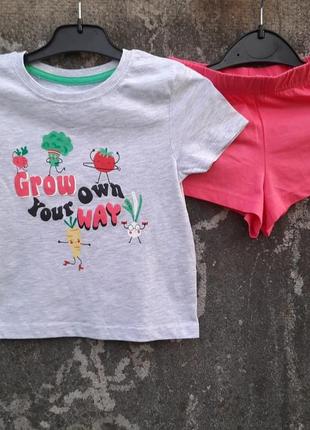 Пижама с шортиками принт овощи primark 92 см