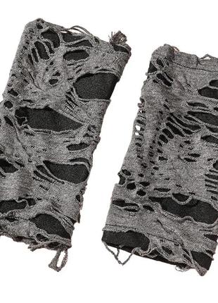 Готические эмо панк опиум дырявые митенки нарукавники