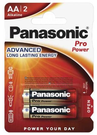 Щелочная батарейка panasonic pro power аа lr6xeg/2bp 1,5в блистер 2шт