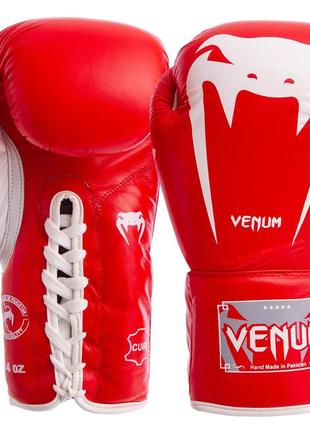 Перчатки боксерские кожаные професиональные на шнуровке vnm giant vl-5786 10-14 унций цвета в ассортименте
