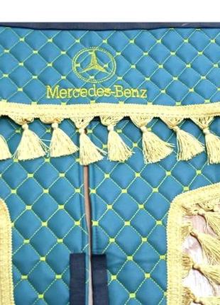 Шторы в кабину мерседес merсedes-benz экокожа зеленые