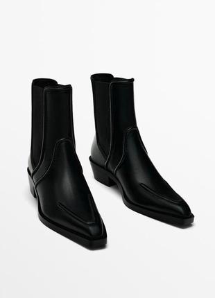 Шкіряні ботильйони козаки massimo dutti 1114/350/800