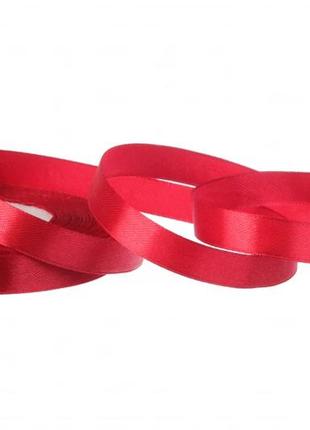 Стрічка атласна червона, рулон 23м*12 мм, блок - 10 рулонів (#133)