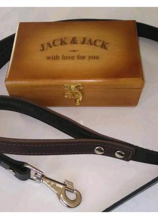 Поводок для собак jack &jack в оригинальной деревянной коробочке.