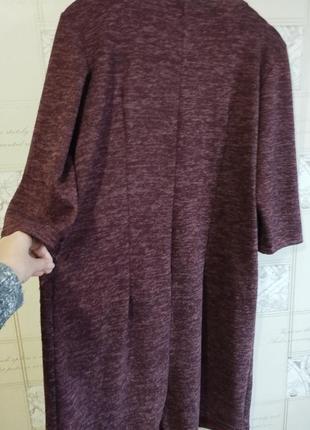 Стильное платье кокон баллон туника бочонок длинный свитер, балахон марсала бордо 4