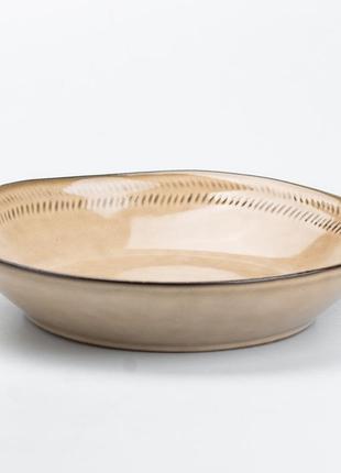 Тарелка неглубокая круглая керамическая 23 см для сервировки стола3 фото