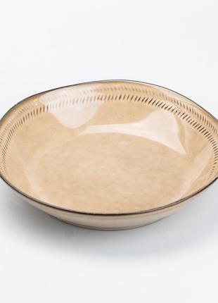 Тарелка неглубокая круглая керамическая 23 см для сервировки стола2 фото